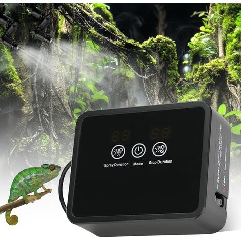Humidificateur pour reptiles - Système d'arrosage pour terrarium - Système de brumisation - Vaporisateur automatique avec minuterie et buses de pulvérisation (1/5)