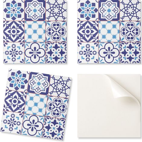 Paquete de baldosas de PVC decorativas para cocina o ba帽o con motivos geom茅tricos, 9x30x30 cm. (1/5)