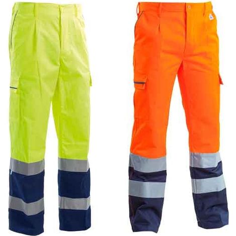 Pantaloni ad Alta Visibilità Estivi Bicolore Arancio-Navy 2XL