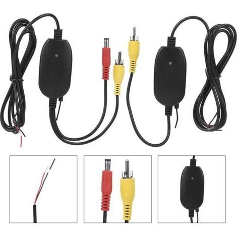 pair VINGVO Émetteur de caméra de recul Accessoire de kit de récepteur d\\'émetteur vidéo sans fil 2.4G RCA pour caméra de recul de