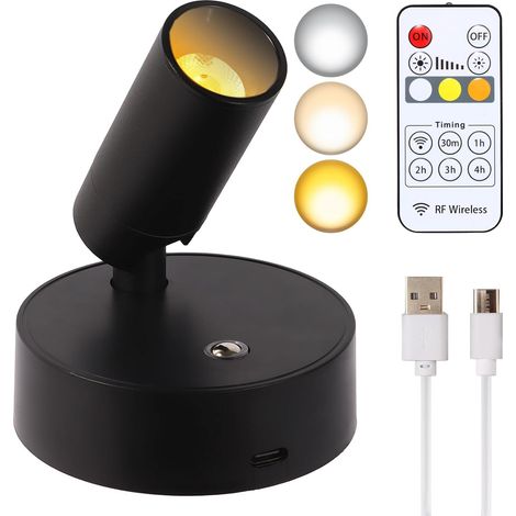 1 Spot LED Rechargeable USB,Télécommande,3 Températures Couleur,Intensité Variable,Minuterie,Art Plantes Intérieur (1/5)
