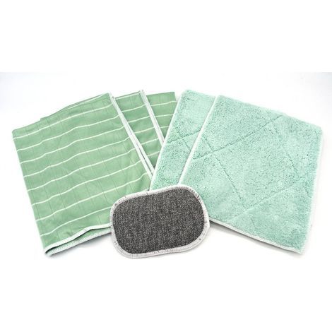 Kit de nettoyage en bambou 3 pièces, 2 chiffons microfibres double face et 1 éponge écologique pour cuisine et maison