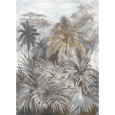 papier peint panoramique jungle gris foncé - Sanders & Sanders (1/2)