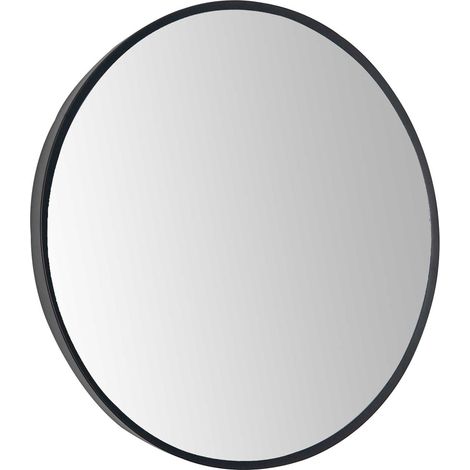 JTP Vos Bathroom Mirror 600mm Diameter Without Light - Matt Black (1/3)