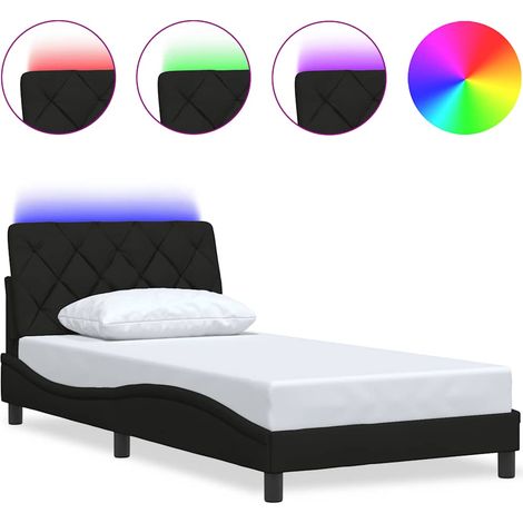 Maison Exclusive - Giroletto con LED senza Materasso Nero 100x200 cm in Tessuto