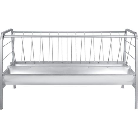 Distributeur de foin pour bétail, 2-en-1 grain et foin, 300 L, 147 cm, bac profond, acier robuste pour moutons, fermes, écuries, enclos. (1/5)