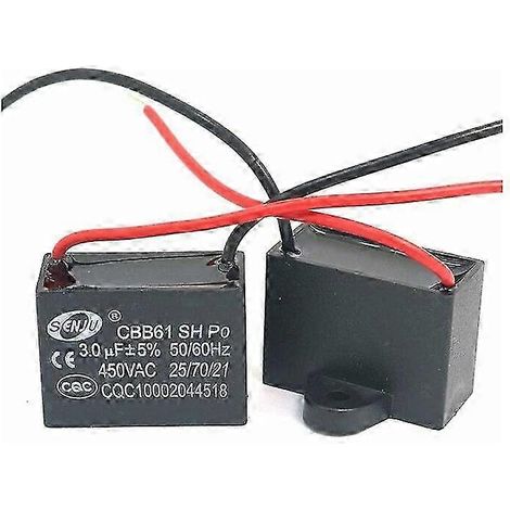 2 condensateurs de courant pour moteur de ventilateur CBB61 450 V CA 50/60 Hz, 3 µF, référence s202412121178 (1/3)