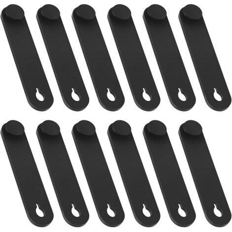 Pair Lot de 12 attaches de câble en caoutchouc pour moto, voiture, produit mécanique, câble de chargeur domestique, 57 x 12 mm, noir (1/5)