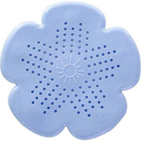 Nuovo filtro per scarico a forma di fiore di ciliegio, tappo anti-intasamento per lavello di bagno e cucina, copertura per scarico a pavimento, filtro per capelli, 1 pezzo (blu) (1/5)