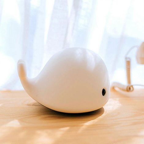 1,5W USB-wiederaufladbare Silikonleuchte, buntes Cartoon-Wal-Pat-Licht, Delfin-Farbwechsel