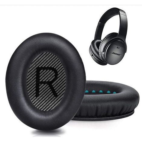 Coussinets de rechange pour casque professionnel, housse en mousse souple pour casque supra-auriculaire Bose Quietcomfort Series (noir) (1/4)