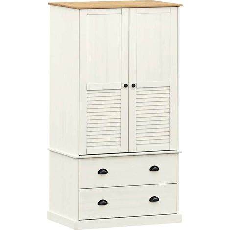 Wardrobe VIGO White 90x55x170 cm Solid Wood Pine vidaXL