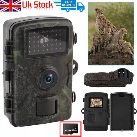 Caméra De Surveillance Pour Faune - 1080P - Vision Nocturne À Infrarouge - Détecteur De Mouvement PIR - Étanchéité IP66 - Écran TFT 2 Pouces - 32 Go - Pour Utilisation Extérieure (1/5)