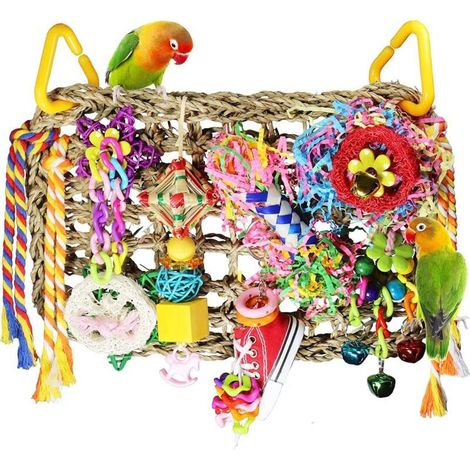 Jouet pour Oiseaux, Perruches, Nourriture à Mâcher, à Mâcher, Jouets pour Perroquets, Nourriture pour Oiseaux, Mur d'escalade et Alimentation pour Perruches, pour Petites et Moyennes(B)