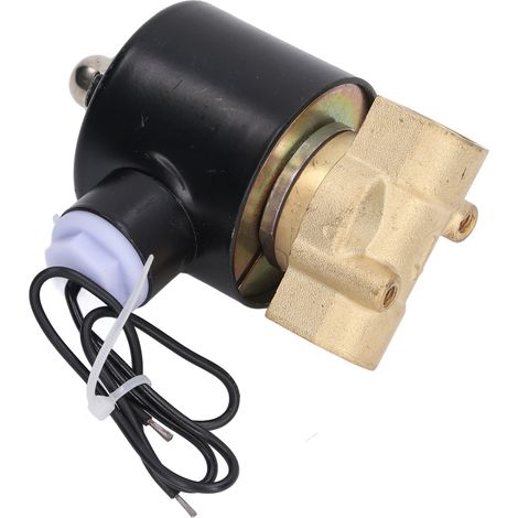 Électrovanne laiton normalement fermée 2W040-10, valve d'eau et d'air à bobine tout cuivre, alimentation DC24V, pour circuit hydraulique et pneumatique, 3 points. (1/5)