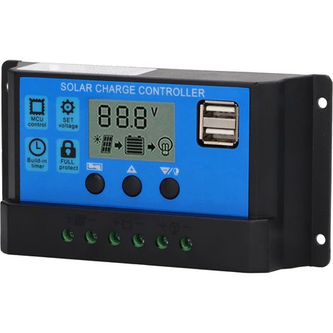12V/24V Solarmodul-Laderegler mit PWM-Photovoltaikregler, LCD-Anzeige und MPPT-Solarladegerät (90A) (1/5)
