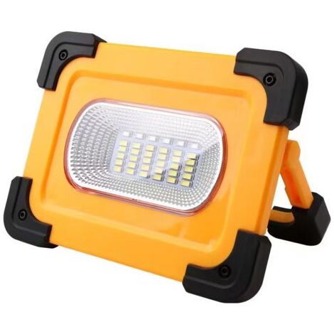 Projecteur LED Rechargeable, 60W 4 Modes Projecteur LED Chantier, Lampe de Travail Portable avec Batterie Rechargeable & Panneau Solaire, Lumière d'Urgence, pour Camping, Bricolage