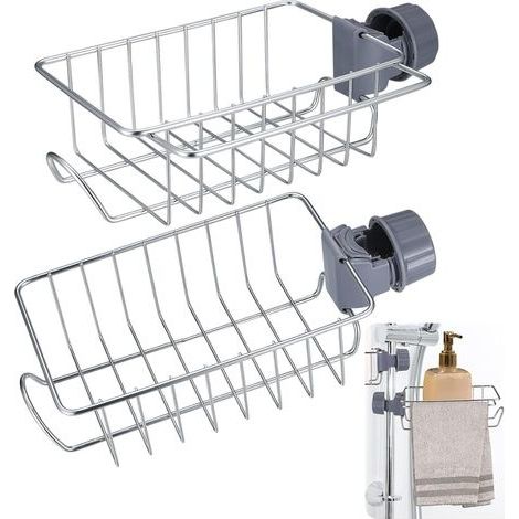 étagère Douche Sans Percage, Porte-Savon Accroché, étagère Salle de Bain Acier Inoxydable 304, Support de Rangement pour Salle de Bain, Cuisine (1/5)