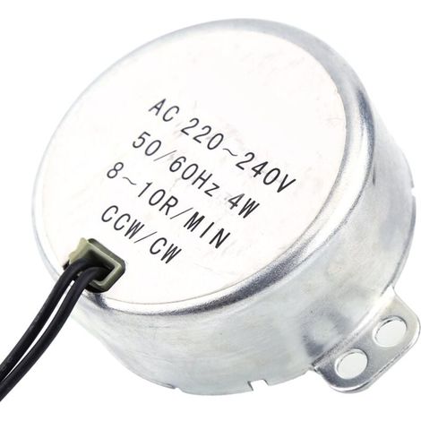 Moteur Micro Onde,Moteur Creche,Motoréducteur 10Rpm,Moteur Synchrone,Ty50A Synchrone M 1Pc 220240V Ac Moteur À Engrenages Synchrone 4W Cwcw0.81 Rpm (8-10Rpm) (1/5)