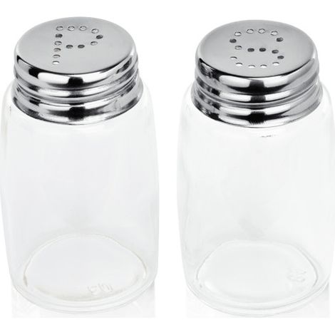 Salière/poivrière Ø 4 cm H 7 cm inox verre - Was Germany (1/2)