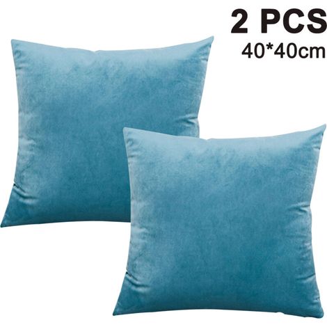 Set aus zwei weichen und dekorativen quadratischen Samtkissenbezügen, geeignet für Sofas, Betten, Stühle und Wohnaccessoires. (1/5)