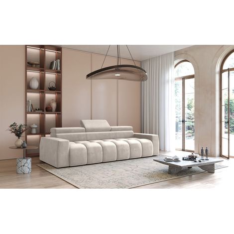 Bigsofa Couchgarnitur DARCY Megasofa in Stoff Salvador Beige (1/3)