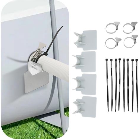 supporti antiscivolo per tubi da piscina, fascette stringitubo in acciaio inossidabile, supporti grigi per tubi da piscina, di DEBUNS (1/5)