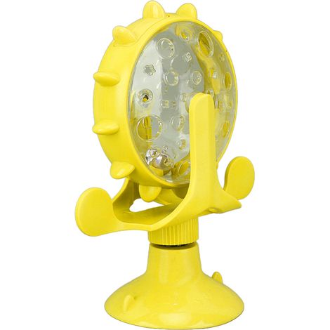 Plateau tournant anti-fuite de nourriture pour chat, moulin à vent, jouet d'entraînement interactif multifonctionnel jaune (1/5)