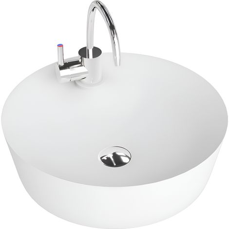 Vasque à poser LAVITA Vasque à poser élégante et compacte  Produit en porcelaine de haute qualité ronde 43,5x43,5x13 cm  Blanc brillant