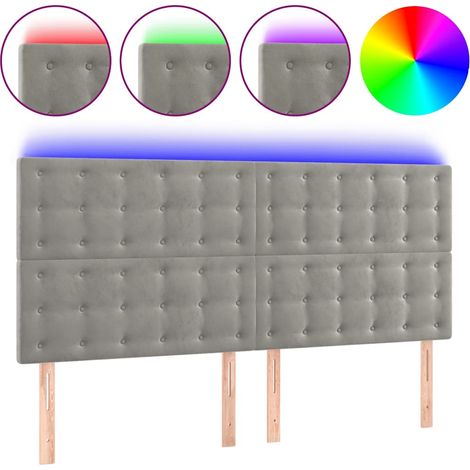 Maison Exclusive - Cabecero con luces LED terciopelo gris claro 1 (1/5)