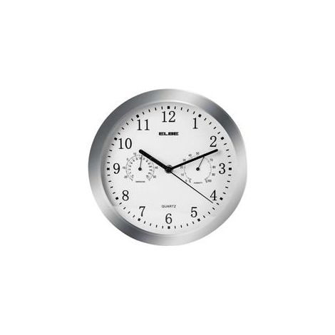 ELBE RELOJ DE PARED RP-3005-P PLATA TERMOMETRO (1/3)