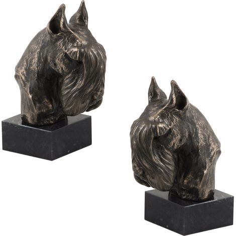 Schnauzer, Schnauzer I - estatuilla de perro, busto sobre una base de piedra, escultura, trofeo para una exposición canina de Art-Dog (1/5)