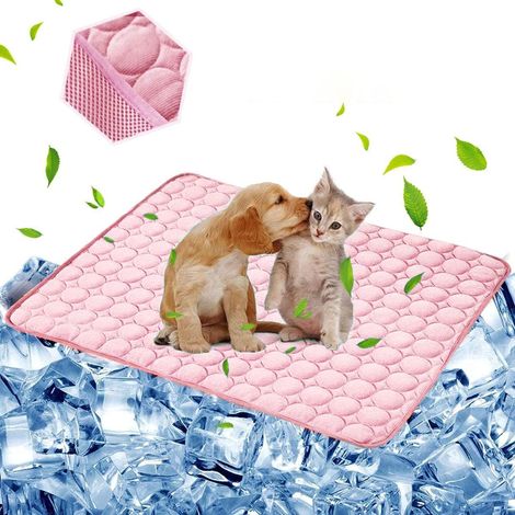 [NUNCA USADO]Manta refrescante para perros y gatos, ideal para suelo, sofá, asiento de coche y césped, 55 x 71 cm (rosa) (1/5)