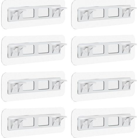 Lot de 8 supports d'étagère auto-adhésifs, sans perçage, conception renforcée (1/5)