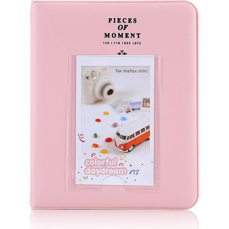Album Photo - 64 Emplacements - Compatible Instax Mini 7s 8 25 50s 90 - Format 110 x 140 x 33 mm - Couleur Rose - 1 Pièce (1/5)