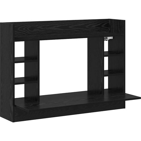 Maison Exclusive - Scrivania a parete con lo scaffale Rovere nero 105 x 48 x 75 cm