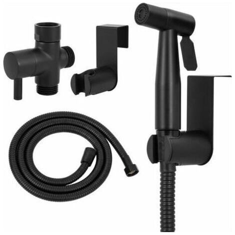 FITLAB-Pulvérisateur de toilettes, kit complet de pulvérisateur de toilettes noir, kit de pulvérisateur de toilettes, pulvérisateur pour hygiène personnelle quotidienne, pommeau de douche de toilette (1/4)
