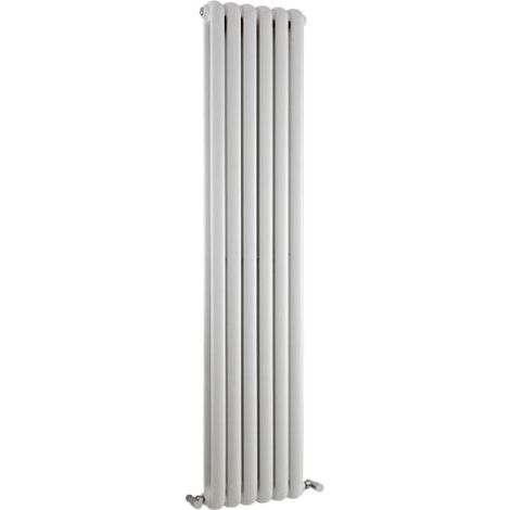 Hudson Reed Salvia Double Designer Vertical Radiator 1500mm H x 377mm W - White (1/5)