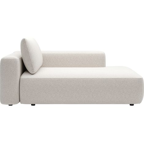 Chaise longue destra in tessuto mélange crema - DAVISO (1/4)