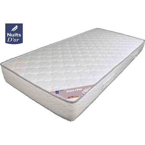 Matelas 180x200 Hauteur 18 Cm Mousse Haute Résilience HR 30 Kg/m3 - Soutien Ferme + Protège Matelas + Oreiller àMémoire de Forme OFFERTS Doux rêve 180 200 (1/5)
