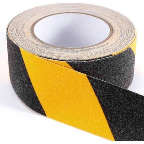 10m bande antidérapant noir + jaune largeur 50mm ruban auto-adhésif pour sécurité (1/3)