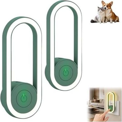 Pawshield 2er-Pack Ultraschall-Elektronikgeräte mit sanfter Kontrollleuchte, Unterstützungsgerät für den Einsatz zu Hause für Hunde und Katzen, leiser Betrieb, einfache Bedienung (2 grüne Stück) (1/5)