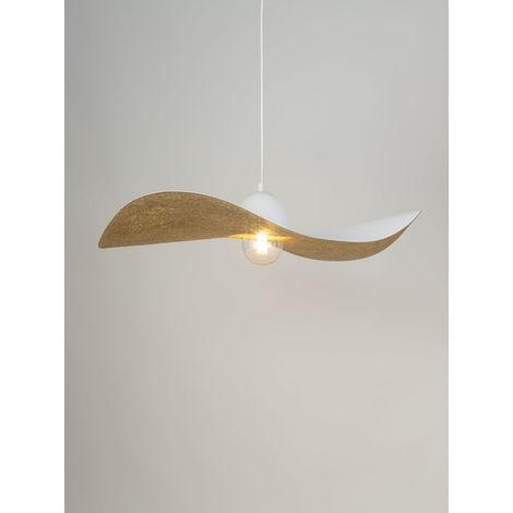 BOBOCHIC - Lustre KIRAN bicolore blanc en acier  M Or