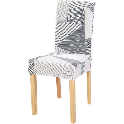 RHG Housse de chaise élastique imprimée, 4 pièces, housse de chaise de salle à manger, maison, hôtel, bureau, quatre saisons, moka