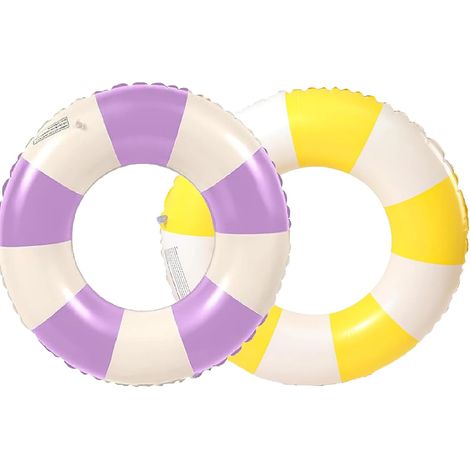 Bague flottante rayée en PVC, bouée gonflable pour piscine, plage et jeux d'été. (1/4)