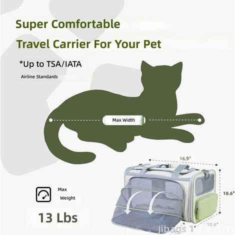Sac à dos de voyage pliable pour chat, transport portable animaux compagnie confortable les chats (1/5)