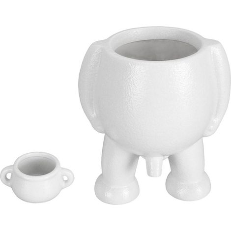 Pot de fleur en céramique, Simulation innovante de petit homme, décoration succulente, jardinière pour bureau, blanc (1/5)