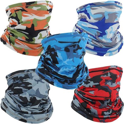 Lot de 5 cache-cou, masques et cagoules pour hommes et femmes, protection UV. (1/5)
