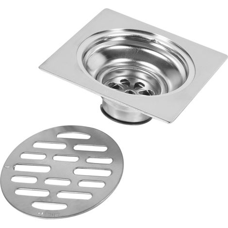 Couvercle de bonde de sol de salle de bain carré en acier inoxydable épais anti-odeurs (Type 3) (1/5)