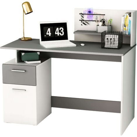 Escritorio Platón Multimedia Color Blanco y Gris Oscuro 122 cm (1/5)